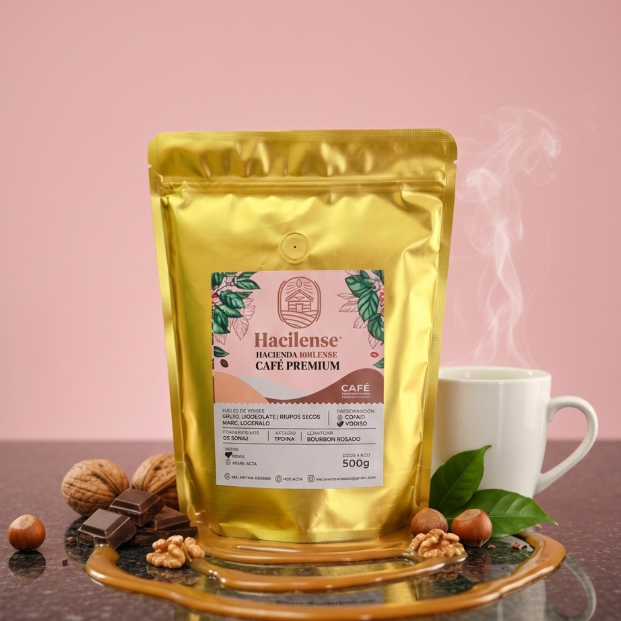 Café Tostado Bourbon Rosado - Grano